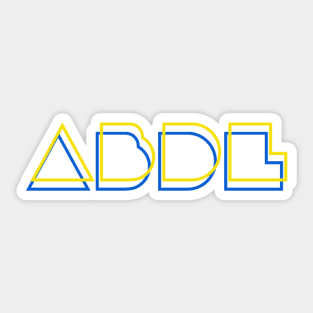 ABDL - Retro yellow blue Sticker